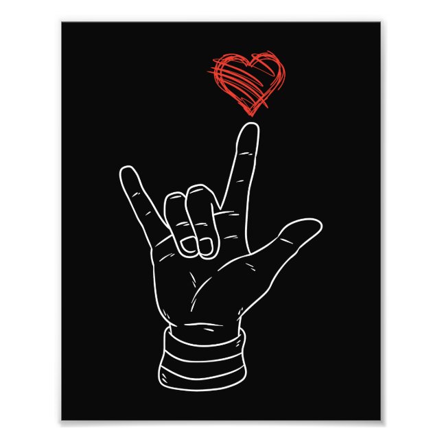 Valentines Day I Love You Hand Sign ASL Heart (Front)