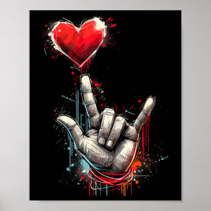 Valentines Day I Love You Hand Sign Asl Heart Wome