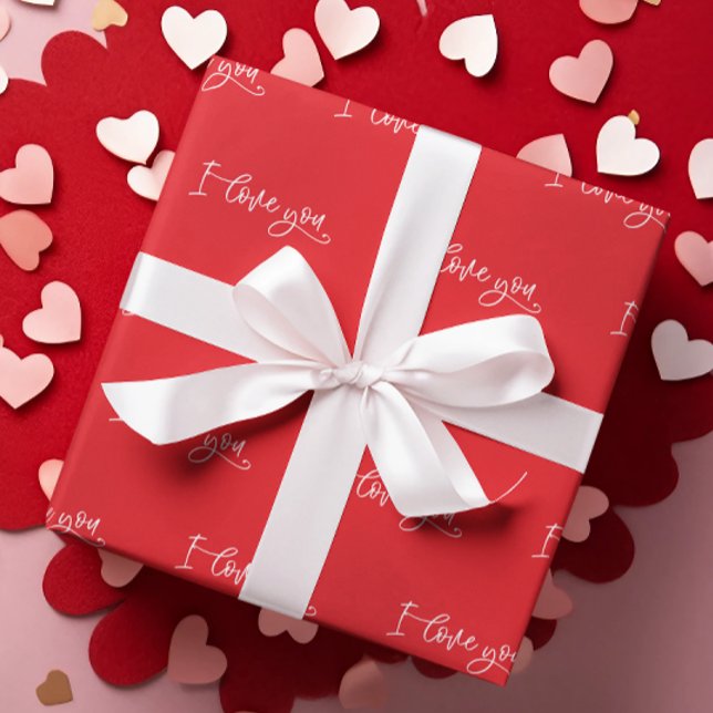 Valentine's Day I Love You Script Wrapping Paper (Creator Uploaded)