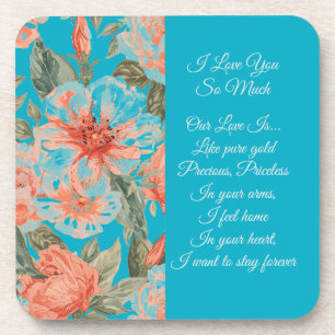 Valentines Day, I Love You So Much, Love Poem Beve Coaster