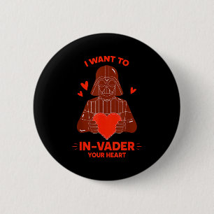 Valentine's Day I Want To In-vader Your Heart 6 Cm Round Badge