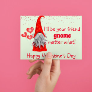 Valentine's Day I'll be Your Friend Gnome Matter Postcard