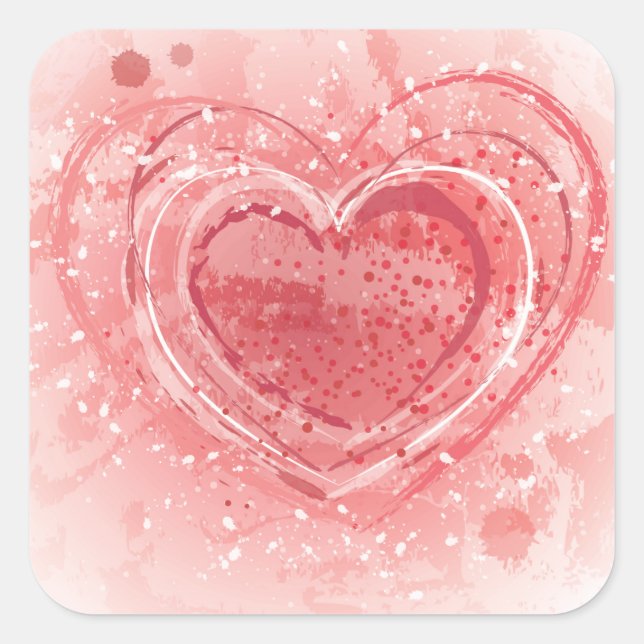 Valentine's Day Illustration Square Sticker (Front)