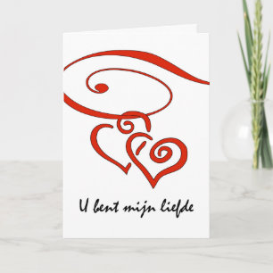 Valentine's Day in Dutch, Hearts Swirl Together Holiday Card