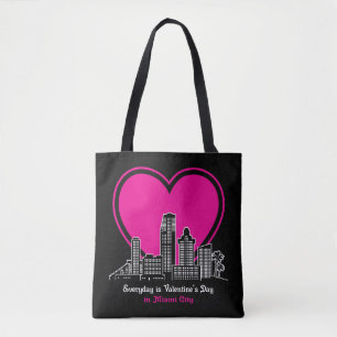 Valentine's Day in Miami City Tote Bag