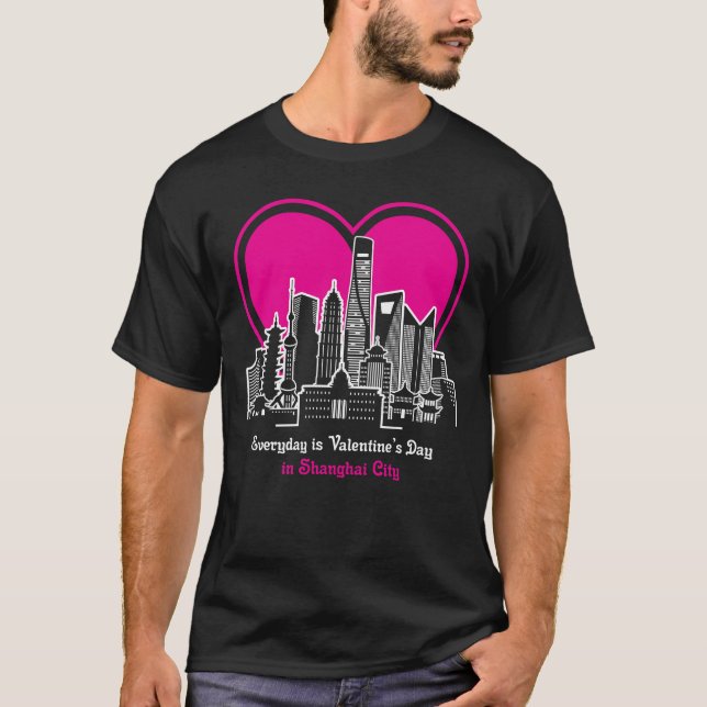 Valentine's Day in Shanghai City T-Shirt (Front)