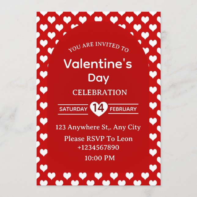 Valentine's Day Invitation Card (Front)