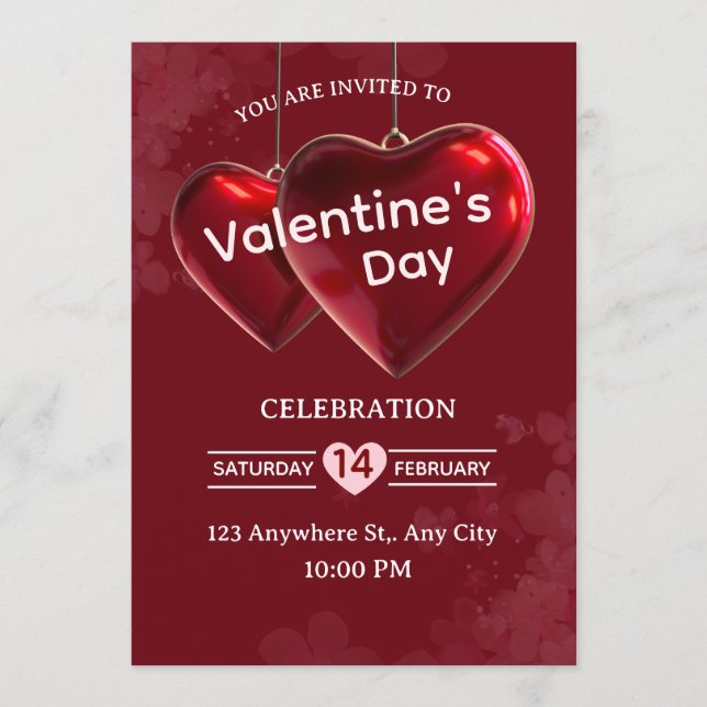 Valentine's Day Invitation Card (Front)