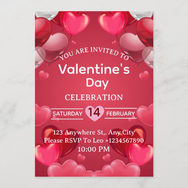 Valentine's Day Invitation Card (Front)