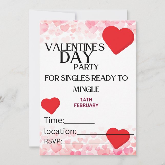 Valentines day invitation for single people (Front)