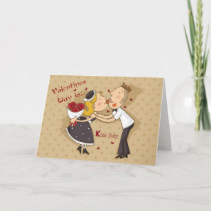 Valentine's Day is... Kiss Day Cute Personalise Holiday Card