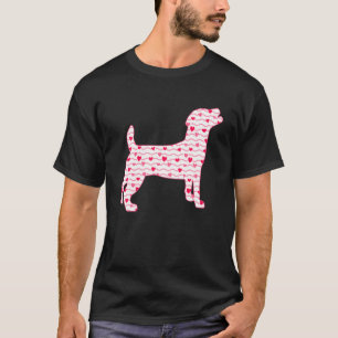 Valentines Day Jack Russell Dog Hearts Dog Puppy L T-Shirt