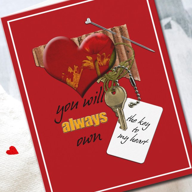 Valentine's Day Key to My Heart Card (Your sweetheart is going to love this Valentine.)