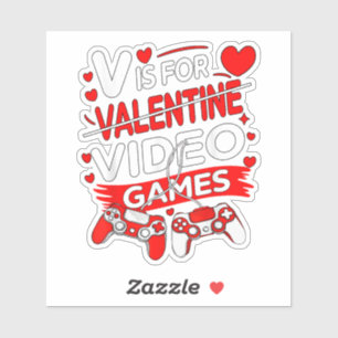 Valentines Day kids V Is For Video Games Gamer