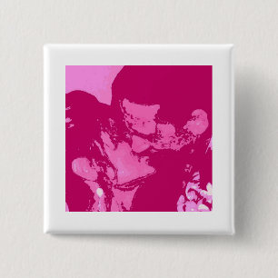 Valentine's Day Kiss 15 Cm Square Badge