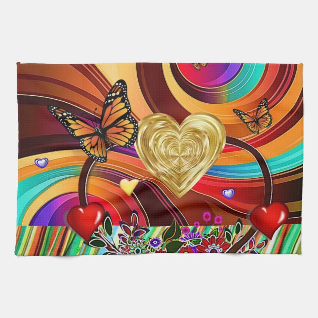 Valentine's Day Kitchen hand towel (Horizontal)