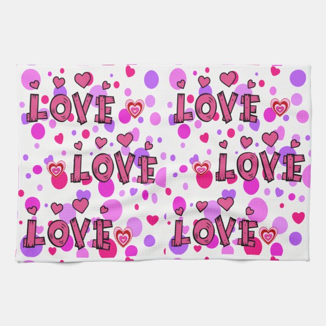 Valentine's Day Kitchen hand towel (Horizontal)