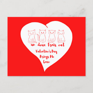Valentines Day Kitten - Un Deux Trois Cat Postcard
