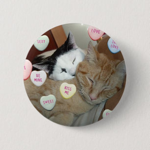 Valentine's Day Kittens 6 Cm Round Badge