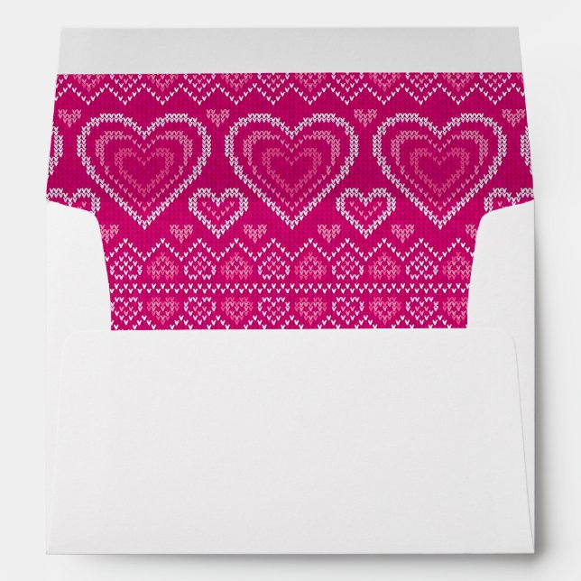 Valentine's Day Knitted Pattern 2 Envelopes (Back (Bottom))