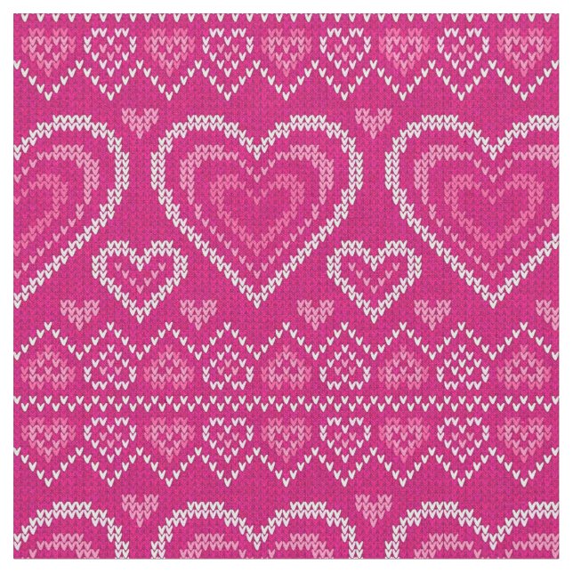 Valentine's Day Knitted Pattern 2 Fabric (Close Up)
