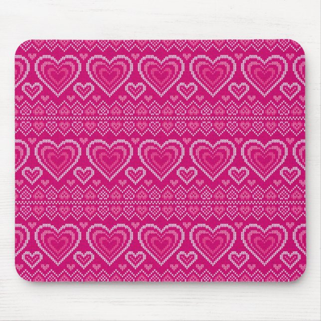 Valentine's Day Knitted Pattern 2 Mouse Pad (Front)