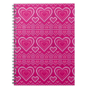 Valentine's Day Knitted Pattern 2 Notebook