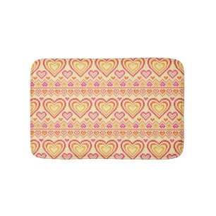 Valentine's Day Knitted Pattern Bath Mat