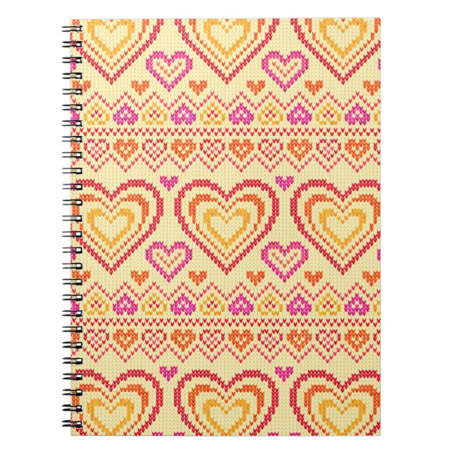 Valentine's Day Knitted Pattern Notebook (Front)