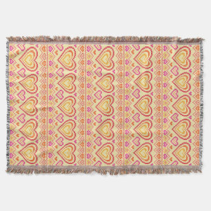 Valentine's Day Knitted Pattern Throw Blanket