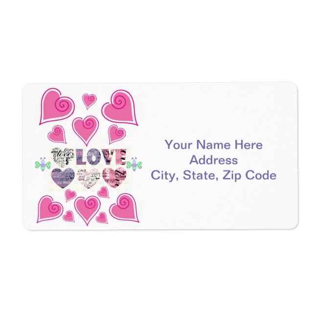 Valentine's Day Labels Heart (Front)
