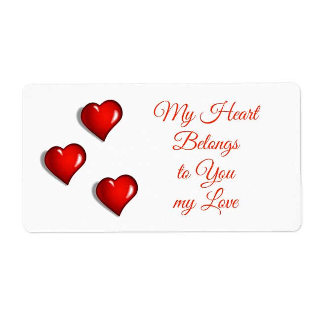 Valentine's Day Labels Heart (Front)
