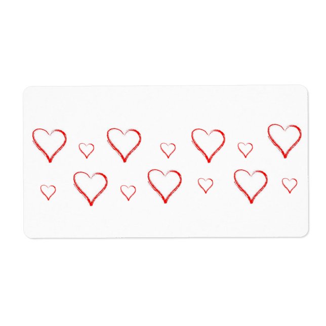 Valentine's Day Labels Hearts (Front)