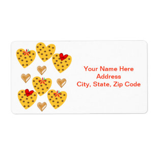 Valentine's Day Labels Hearts 