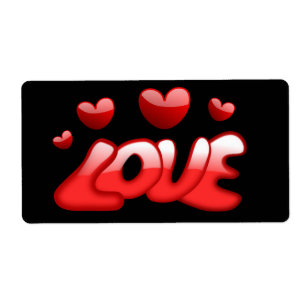 Valentine's Day Labels Hearts