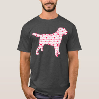 Valentines Day Labrador Dog Love Hearts Dog Puppy T-Shirt