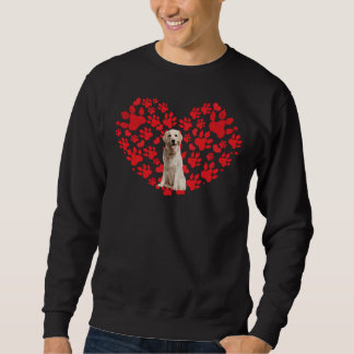 Valentines Day Labrador Retriever Dog Heart Paw Sweatshirt