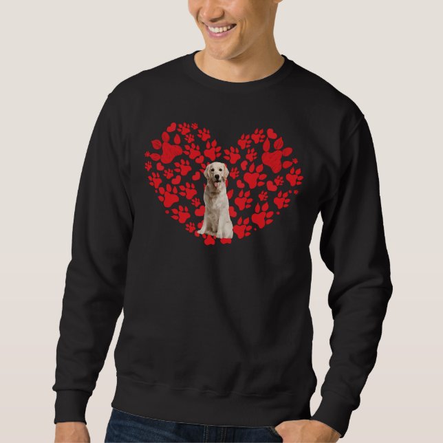 Valentines Day Labrador Retriever Dog Heart Paw Sweatshirt (Front)