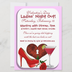 Valentine's Day Ladies' Night Out Invitations