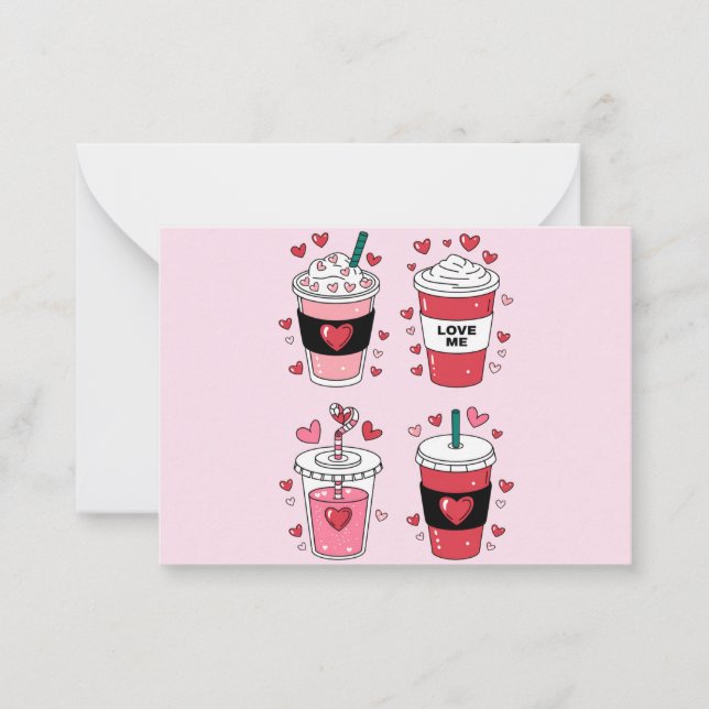 Valentines Day Latte Coffee Lover Card (Front)