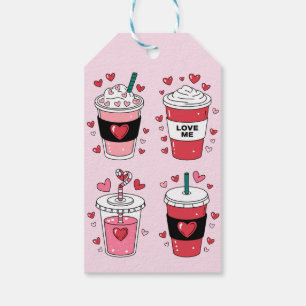 Valentines Day Latte Coffee Lover Gift Tags
