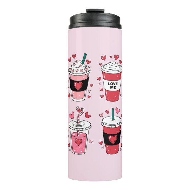 Valentines Day Latte Coffee Lover Thermal Tumbler (Front)