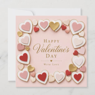 Valentines Day Layered Heart Frame Border Card
