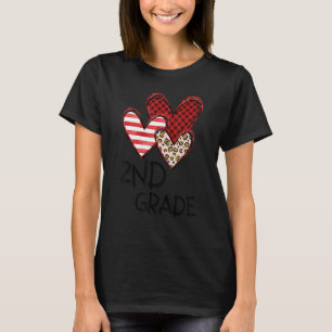 Valentines Day Leopard 2nd Grade Teacher Buffalo P T-Shirt