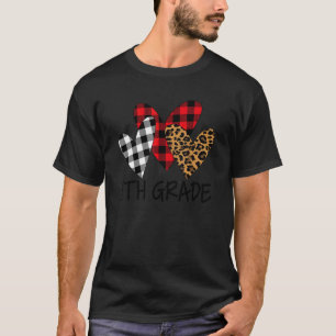 Valentines Day Leopard 5th Grade Teacher Buffalo P T-Shirt