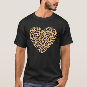 Valentines Day Leopard Heart Love T-Shirt