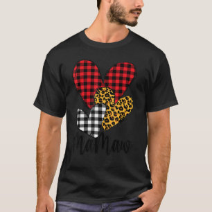 valentines day leopard mamaw Buffalo Plaid mamaw l T-Shirt