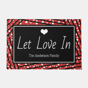 Valentine's Day Let Love In   Personalised Doormat