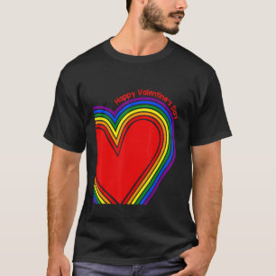 Valentine's Day LGBTQ Squad Rainbow Heart Apprecia T-Shirt