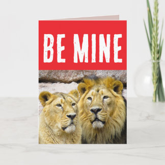 VALENTINE'S DAY LION LION COUPLE GREETING CARD